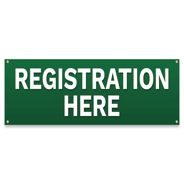 Registration Here Banner Concession Stand Food Truck Single Sided